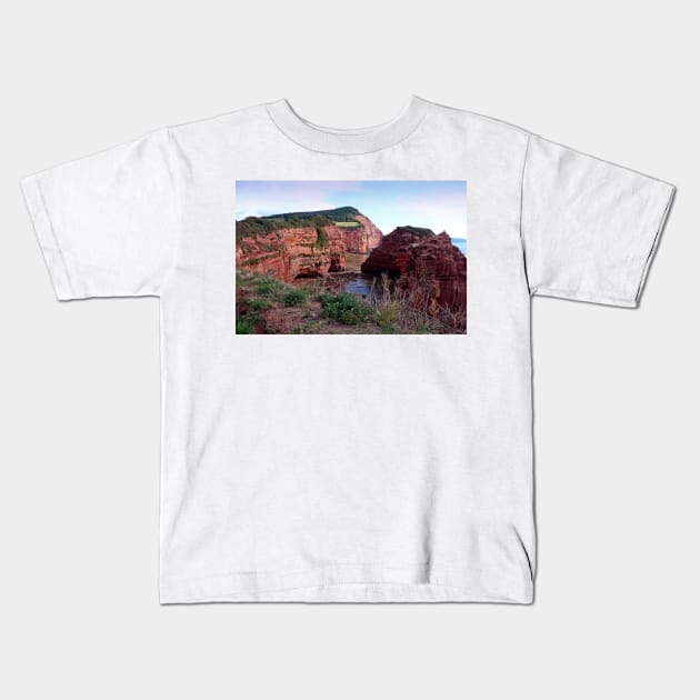 Ladram Bay Jurassic Devon England Kids T-Shirt by AndyEvansPhotos